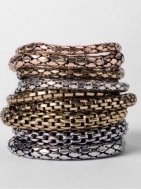 New! Zara x Kate Moss Gold Mixed Metal Bracelet Stack Set (7) NWOT